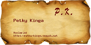 Petky Kinga névjegykártya